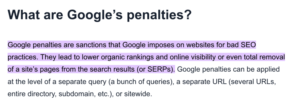 Google penalizes websites that are using black hat SEO techniques 1 บทลงโทษของ Google คืออะไร?