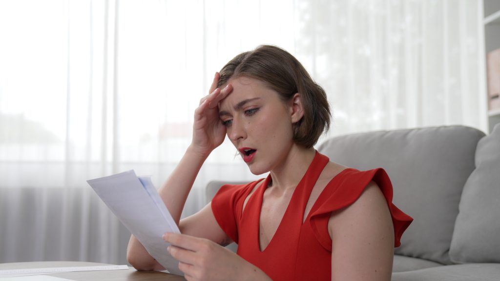 stressed young woman has financial problems credit card debt pay prim stressed young woman has financial problems credit card debt pay prim